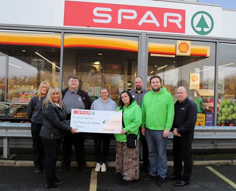 Smile for Miley benefits from fundraising by West Cumbria SPAR stores